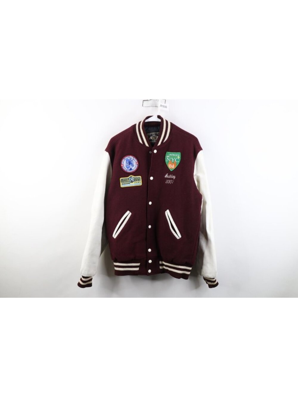 Vtg Y2K Womens Medium Distressed Leather Wool Marching Band Varsity Jacket USA